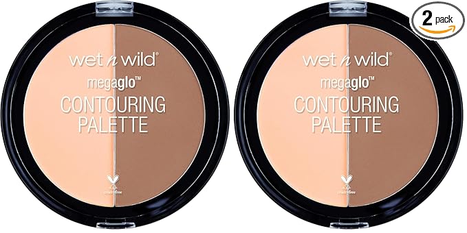 wet n wild MegaGlo Contour Palette, Dulce De Leche | Contouring Powder Face Kit | Flawlessly Sculpted Face (Pack of 2)