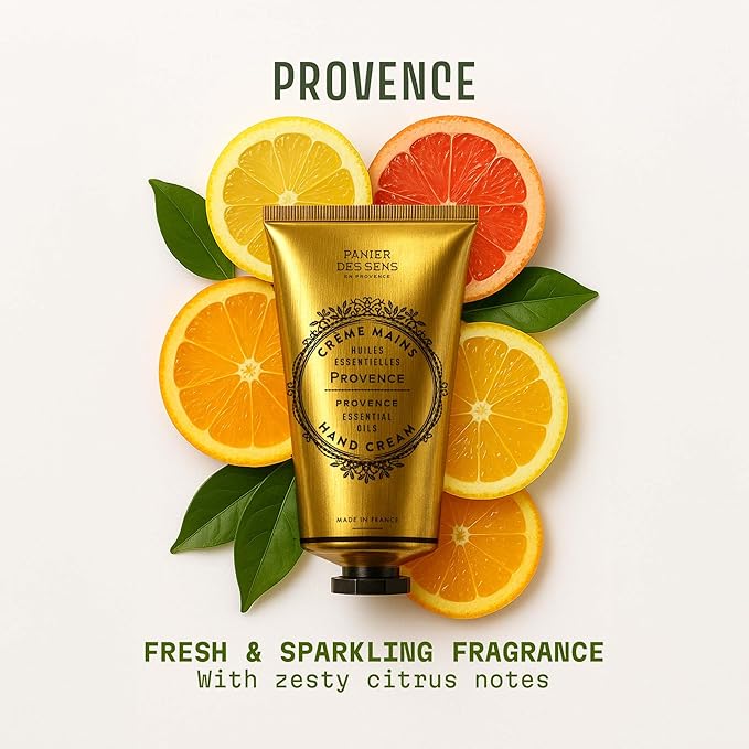 Panier des Sens – Provence Citrus Hand Cream – Moisturizing Hand Lotion for Dry Skin – Premium French Hand Cream, Softening Care for Women, 97% Natural Ingredients, 2.5 Fl Oz