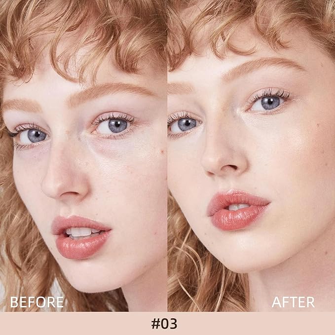 Liquid Concealer Makeup, Full Coverage Cream Face Concealer with Cushion Applicator, Highly Pigmented, Natural-Looking, Hydrating, Waterproof (#06 Warm Love)