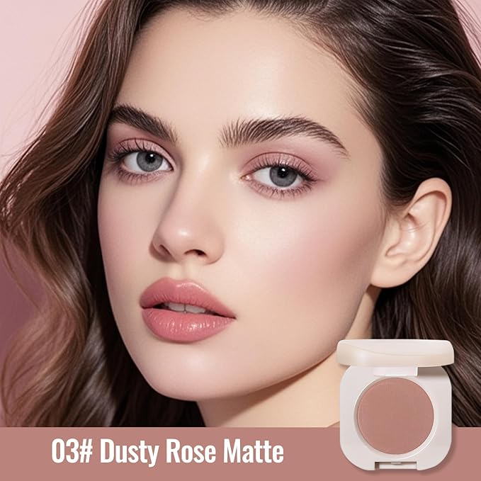 Erinde Dusty Rose Matte Single Eye Shadow Palette Makeup for Older Women, Natural Eyeshadow Powder for Blue, Green Brown Eyes, High Pigment Blendable Long-Lasting Eye Shadow Sombras para Ojos, 03