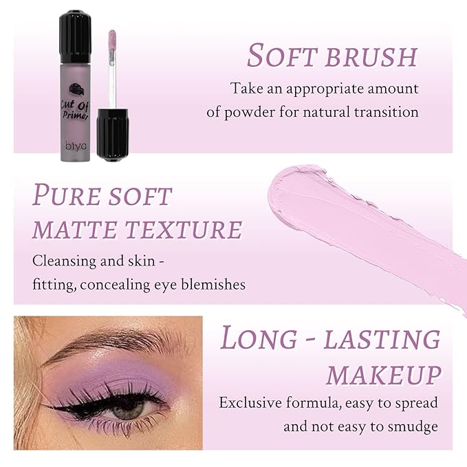 Liquid Eyeshadow, Long-Lasting Matte/Pearlescent eyeshadow, Cut Crease Eyeshadow Gel, High-Pigmented for Bold Eye Makeup, for day-to-night transitions (Mauve Purple, Matte)