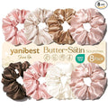 Yanibest 8 Pcs Satin Scrunchies - Silk Scrunchies Ponytail Holders, Soft Satin Hair Ties No Damage, Hair Accessories for Women
