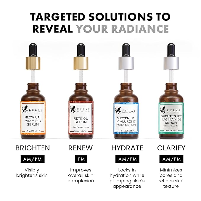 Eclat Skincare Renewing Retinol Serum for Face - Anti Aging Serum with Hyaluronic Acid & Aloe Vera – Hydrates and Improves the Signs of Aging (Fine Lines, Wrinkles & Dark Spots) 1 Fl Oz
