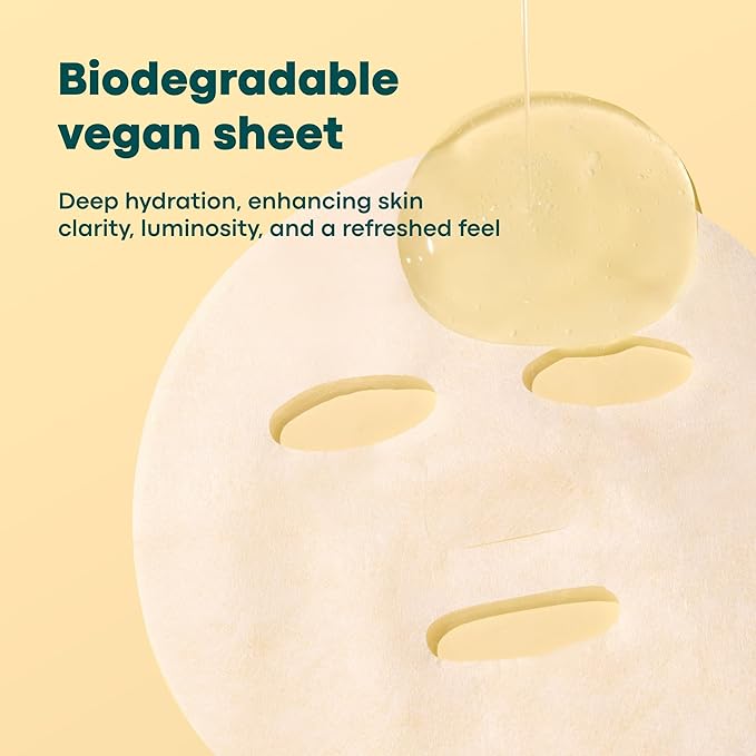 Vita C Jelly Mask - Korean Skin Care for Dark Spots, Brightening, Wrinkles, Elasticity, Hydrating with Vitamin C & Retinol, Biodegradable sheet, 10 ea