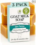 Southern Natural Goat Milk Soap Bar - 3 Pack Essential Oil Blend - For Dry Sensitive Skin. Natural Handmade Face & Body Soap For Men & Women. (Net 12 oz)