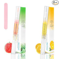 2PCS Cuticle Oil Pen for Nails,Nail Oil Pen for Nail Care,Cuticle Oil for Nails with Nail File,Nail Oil Cuticle Prevent Dry Cracking and Hangnails,Deep Nourishment(Orange & Watermelon Flavor)