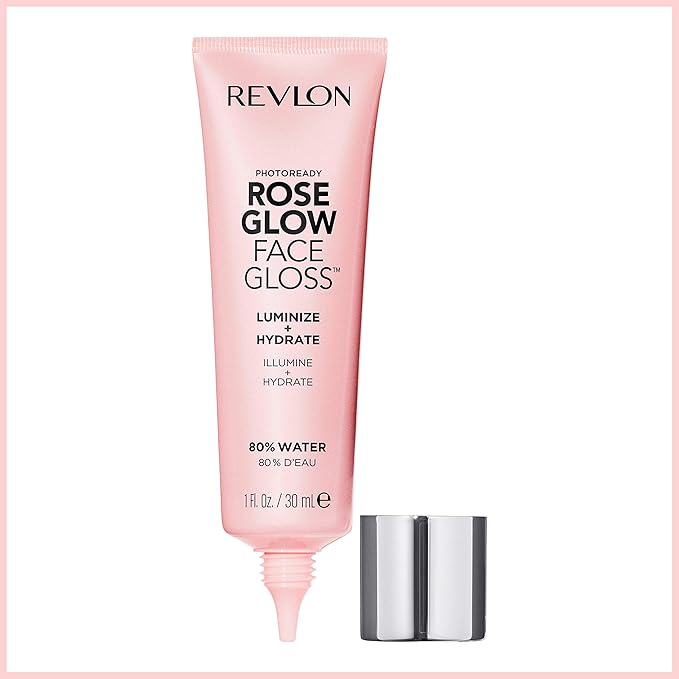 Revlon PhotoReady Face Gloss Rose Glow Primer, Makeup for All Skin Types, Hydrates, Illuminates & Moisturizes, Infused with Glycerin & Olive Oil Extract, 80% Water, 1 Fl Oz (Pack of 2)