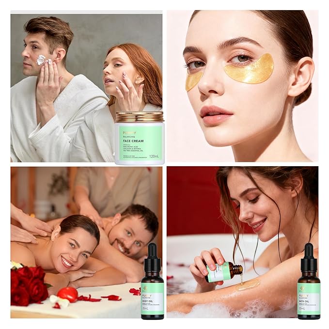 30 Pcs Mother's Day Gift for Mom, Facial Skin Care Set for Men & Women, Self-Care Home Spa Gift Basket Set, Tea Tree Essential Oil, Dad, Bath & Body Gift Set, Christmas, Anniversary, Birthday, Wife