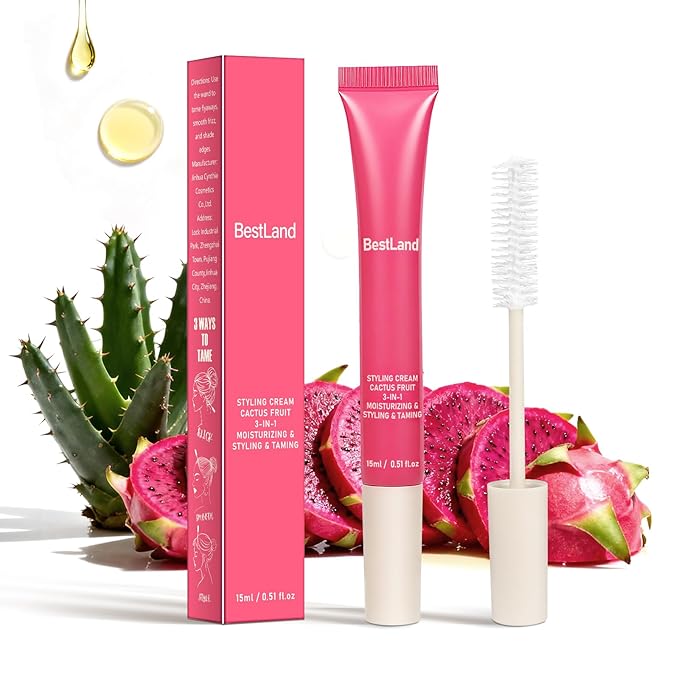 Cactus Fruit 3-in-1 Hair Taming Wand for Flyaways & Frizz – Slick Back Hair Stick with Lightweight Styling Cream, Non-Greasy Hair Mascara for Baby Hair, Edge Control & Smooth Finish, Citrus Scent