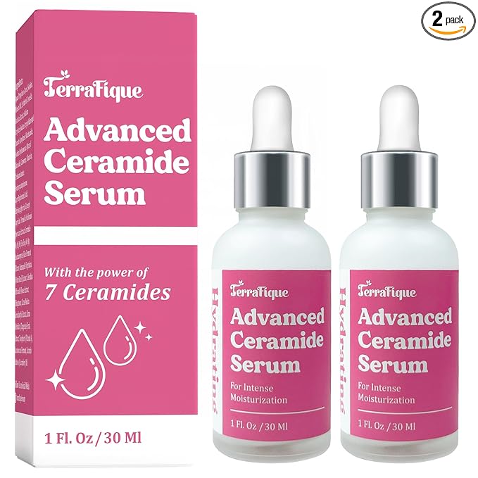 Ceramide Serum for Face - Hydrating Face Serum for Women - Anti Aging - Ceramide Barrier Repair with Centella, Vitamin A C E - Anti Aging Serums for Dry Sensitive Skin - 1 Fl Oz - 2 Pack