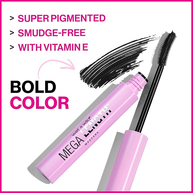wet n wild Mega Length Mascara, Very Black, 0.21 Ounce (Pack of 2)