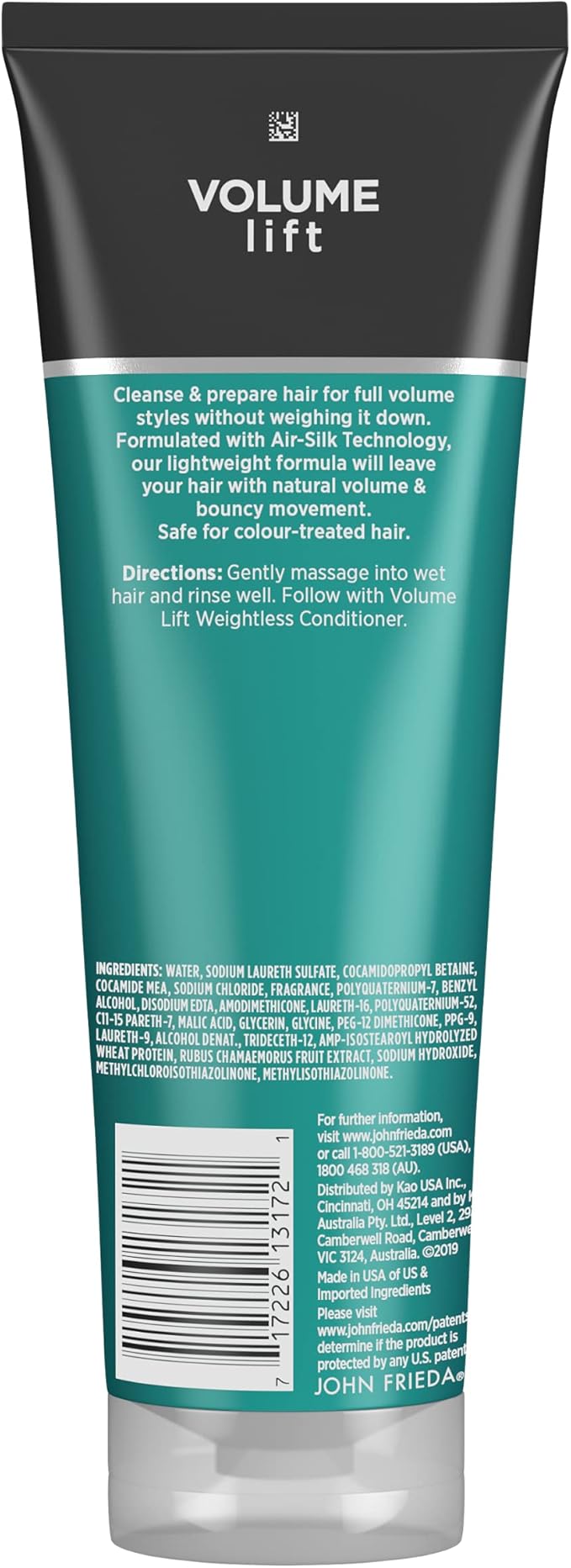 John Frieda Volume Lift Weightless Shampoo, Lightweight Volumizing Shampoo with Air-Silk Technology for Fine or Flat Hair, Adds Natural Fullness, Safe for Color-Treated Hair, 8.45 Oz (Pack of 2)