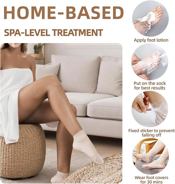 Plastic Disposable Foot Covers, Paraffin Bath Liners for Foot Pedicure Hot Spa Wax Treatment, Larger Thicker Thermal Therapy Feet Covers Bags Plastic Socks Liners (12.2" L x 6.7" W(Pack of 200))