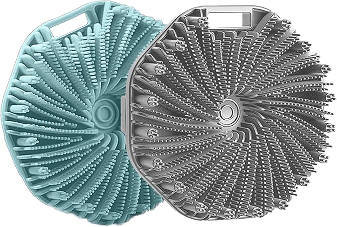 RamPula Silicone Body Scrubber Shower Brush Super-Exfoliating Body Brush & Non-Slip Strap, Loofah Alternative Bath Scrubber for Sensitive/All Skin Types, Gentle Massage & Effective Shower Exfoliation