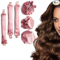 3Sets/6PCS Ariuvor New Satin Heatless Hair Curler,Hair Rollers for Heatless Curls with Hair Caps,Soft Heatless Curling Rod Headband for Long Hair,No Heat Curling to Sleep in Overnight (pink)