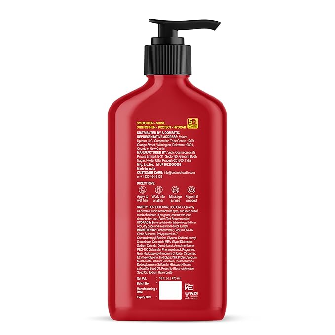 Botanic Hearth Hibiscus Shampoo Infused With Rosehip Oil, Hydrolyzed Silk Protein & Hyaluronic Acid Clarifying Shampoo To Smooth, Add Shine & Strengthen Hair| For All Hair Types, 16 Fl Oz