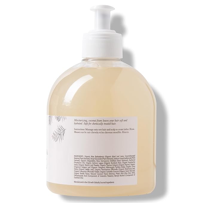 100% PURE Coconut Milk Restorative Shampoo & Cleansing Detox Helps Restore Damaged Hair, Replenish Moisture & Body - Healthy Hair Growth for Women & Men - Sulfate Free - 16 Fl Oz