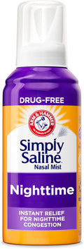 ARM & HAMMER Simply Saline Nighttime Nasal Mist 4.6oz- Instant Relief for SEVERE Congestion- One 4.6oz Bottle