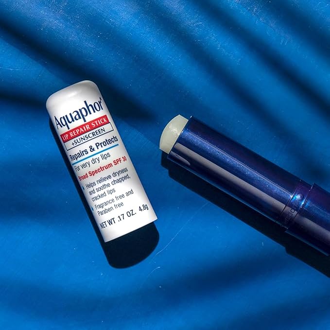 Aquaphor Lip Repair and Protect Stick with Sunscreen, Broad Spectrum SPF 30 Sunscreen Lip Balm, 0.17 Oz Stick, Pack of 4