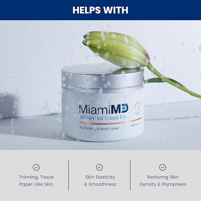 MiamiMD Advanced Crepe Fix 180ml (6fl oz) Anti Aging and Skin Firming Cream For All Skin Types - Cruelty Free - Paraben Free Skin Care - 6 PACK