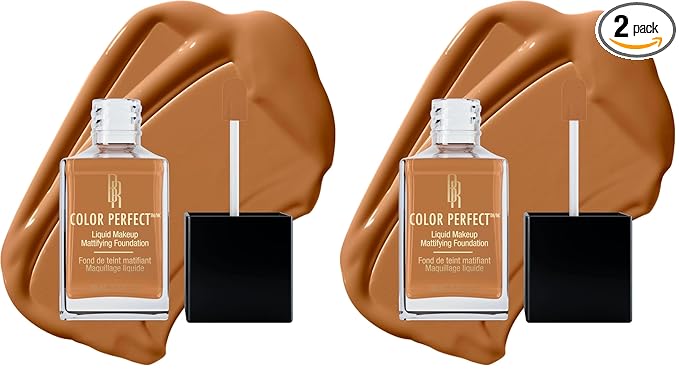 Black Radiance Color Perfect Liquid Full Coverage Foundation Makeup, Rum Spice, 1 Ounce (Pack of 2)