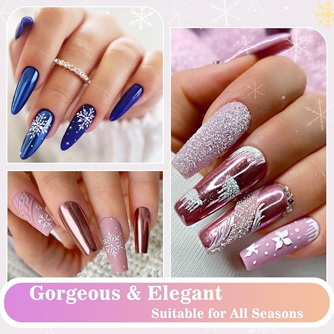 DRMODE Gold Silver Chrome Nail Powder, 6 Colors Red Green Mirror Metallic Effect Nail Chrome Powder, Blue Rose Gold Champagne Colored Chrome Powder for Nails Palette Pigment for Nail Art