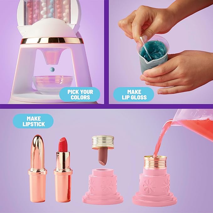 Claire's DIY Lipstick & Lip Gloss Making Kit, 97-Piece Real Makeup Arts & Crafts Set, Handmade Moisturizing Lip Glaze, Girl Toys & Cosmetic Products, Beauty & Science Gift, Ages 8+