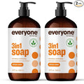 Everyone 3-in-1 Soap, Body Wash, Bubble Bath, Shampoo, 32 Ounce (Pack of 2), Citrus and Mint, made with Essential Oils for Men and Women