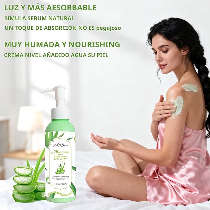 Body Lotion, 24hr Moisturizing & Deep Hydration, Absorbs Instantly Moisturizer for All Skin Types, 5.3 fl oz (1 Pack, Aloe Vera)