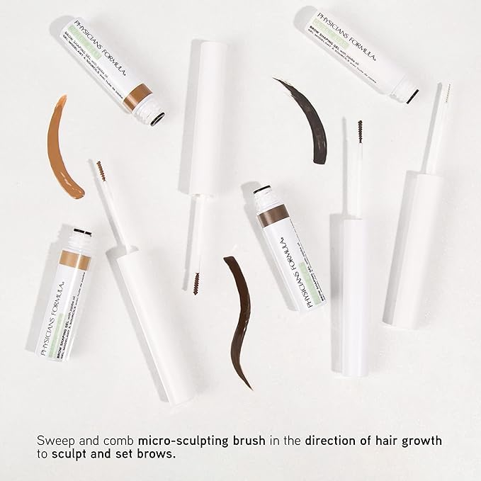 Physicians Formula Organic Wear All Natural Eyebrow Brow Gel Soft Black | Dermatologist Tested, Clinicially Tested