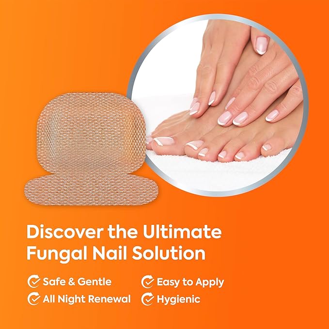 Natural Vine Fungal Nail Patches: Max Strength Formula for Toenail and Fingernails - 8-Hour Nighttime Renewal with 1% Tolnaftate - Toenail Fungus Treatment Extra Strength 32 Patches