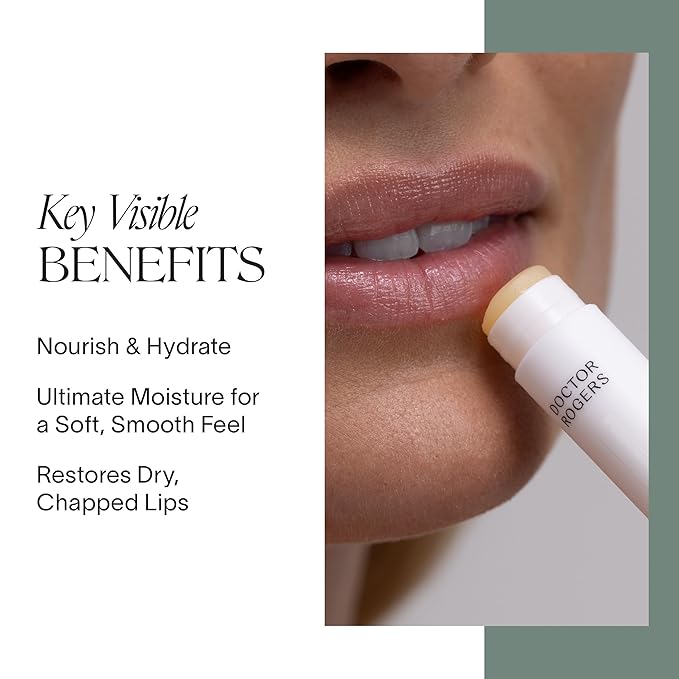 Doctor Rogers Lip Balm, Ultra Hydrating Lip Treatment, Clean Fragrance-free Lip Moisturizer for Soft Lips, Hypoallergenic, 0.15oz (4.25g), Pack of 3 Tubes