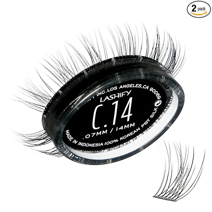 Lashify Curl 14mm Gossamer DIY Eyelash Extensions Refill, Black, Easy False Eyelashes for a Natural Look