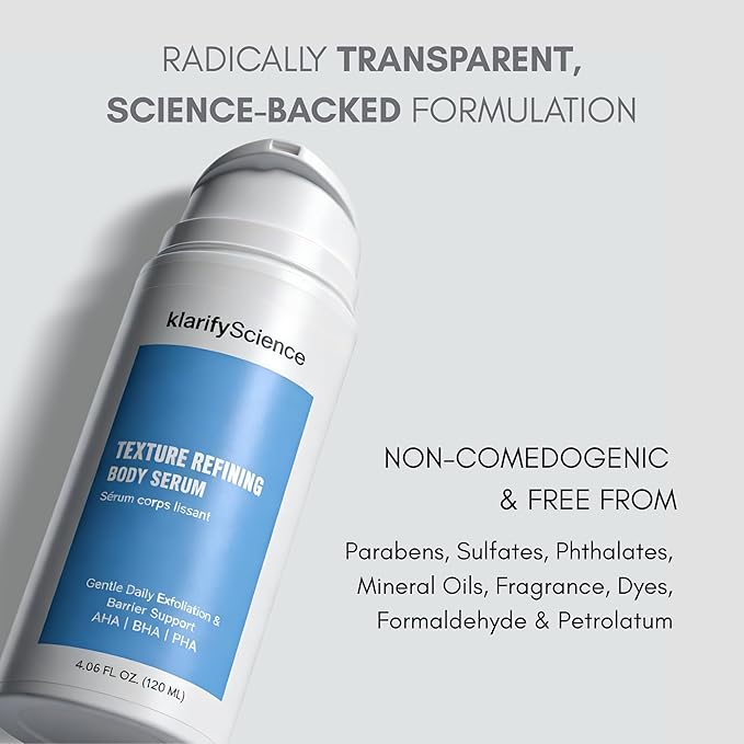 KP Treatment Serum - Triple Acid Complex (AHA + BHA + PHA) for Keratosis Pilaris | Gentle Daily Body Serum for Rough Bumpy Skin, Strawberry Legs & Ingrown Hairs | 4 fl oz