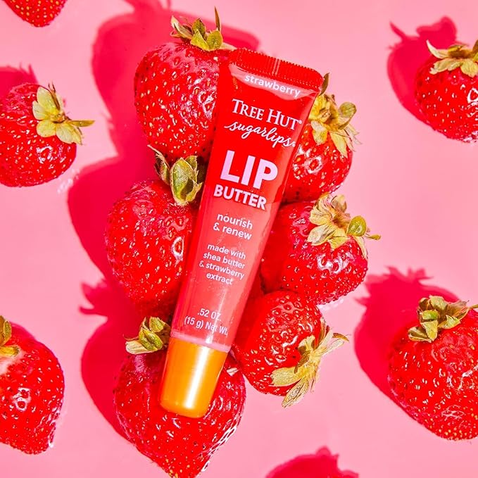 Tree Hut Strawberry Sugarlips Lip Butter, Hydrating Lip Care for Soft, Smooth & Nourished Lips, 0.52 fl oz