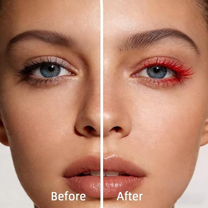 Lengthening Tubing Mascara Long-Lasting, Smudge-Proof Waterproof Eyelashes All Day Wear, Volumizing & Curling Formula Colored Mascara, Clump-Free Slim Brush for Sensitive Eyes