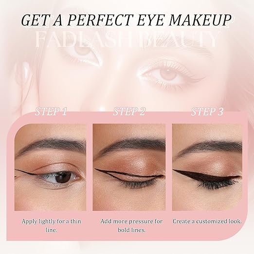 Eyeliner Liquid Eyeliner with Fine Brush for Smooth Application, Waterproof & Smudge-Proof Eye Liner, Long-Lasting Makeup, Highly Pigmented Brown Eyeliner Pencil, Cruelty-Free & Vegan, 0.6ml