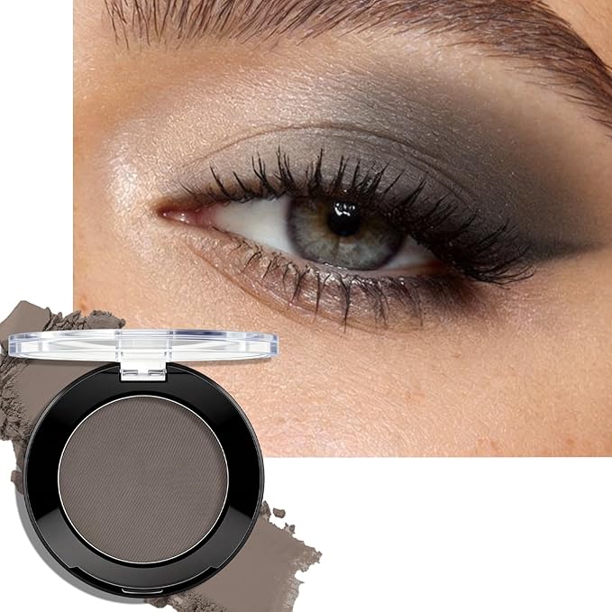 Cool Ash Grey Matte Eyeshadow Palette, Mini Monochrome Eye Shadow for Older Women, Pigmented Smoky Eyeshadow Powder Compact sombras para ojos, Naturing-Looking Smooth Blendable Color
