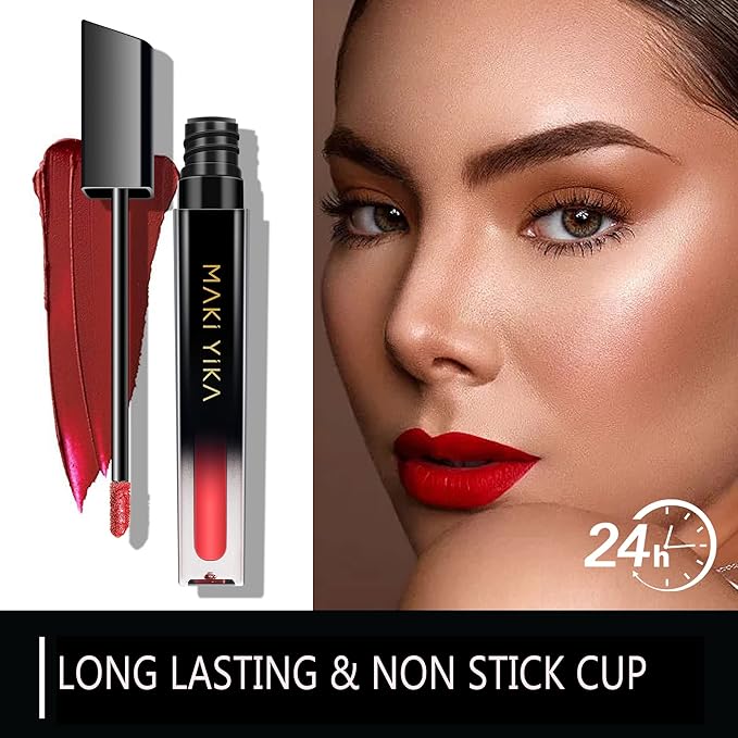 MAKI YIKA Brown Nude Lipstick for Women Color Stay Long Lasting Lipsticks No Smudge Matte Liquid Lipstick Transferproof Waterproof Lip Stick for Mother's Day,DINNER TIME