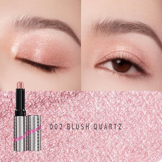 Illumina Jelly Gel Eyeshadow Stick, 002 Blus Quartz - Light Pink Shimmer Sparkle Finish, Cream Texture With Cooling Feel, Long-Lasting Crease-Proof Smudgeproof Eye Shine, Easy Application