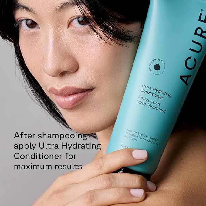 Acure Ultra Hydrating Shampoo - Moisturizing Shampoo for Women & Men, Moisturize and Soften Fine, Dry, Damaged, Color Treated Hair & Scalp w/ Argan Oil, Vegan, Paraben Free, Sulfate Free - 8 fl oz