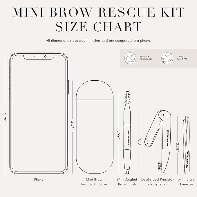 Tweezerman Pink & Black Mini Brow Rescue Kit
