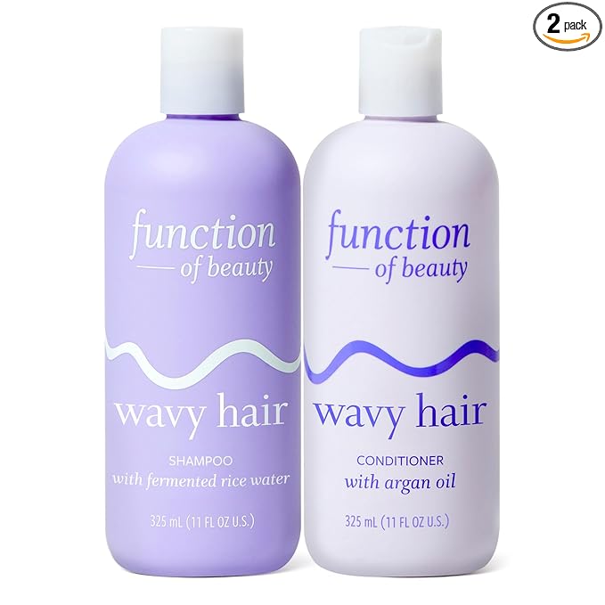 Function of Beauty Wavy Hair Shampoo & Conditioner Set - Sulfate-Free Shampoo & Conditioner Duo for Natural Wavy Texture - Lightweight, Anti-Frizz, Strengthening & Hydrating - Hair Care Products
