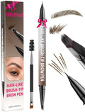 iMethod Eyebrow Pen - Eyebrow Pencil,2-in-1 Eyeliner Dual-Ended Brush-Tip Microblading 4d Eyebrow Pencils for women,Long Lasting Waterproof Hair-Like Brow Pencil,with Eyebrow Brush,DarkBrown