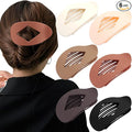 Atoden Large Flat Round Hair Clips Oval Claw Clips for Thick Medium Thin Hair 6Pcs Non Slip Strong Hold Barrettes Duckbill Accessories for Women Girls Matte Solid Neutral Color