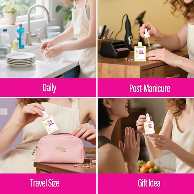 CHUCHU Cuticle Oil for Nails: Honey Milk Jojoba Nail Cuticle Oil with Vitamin B & E for Moisturizes Cuticle and Nail's Skin - Prevents Hangnails and Chapped 15ML