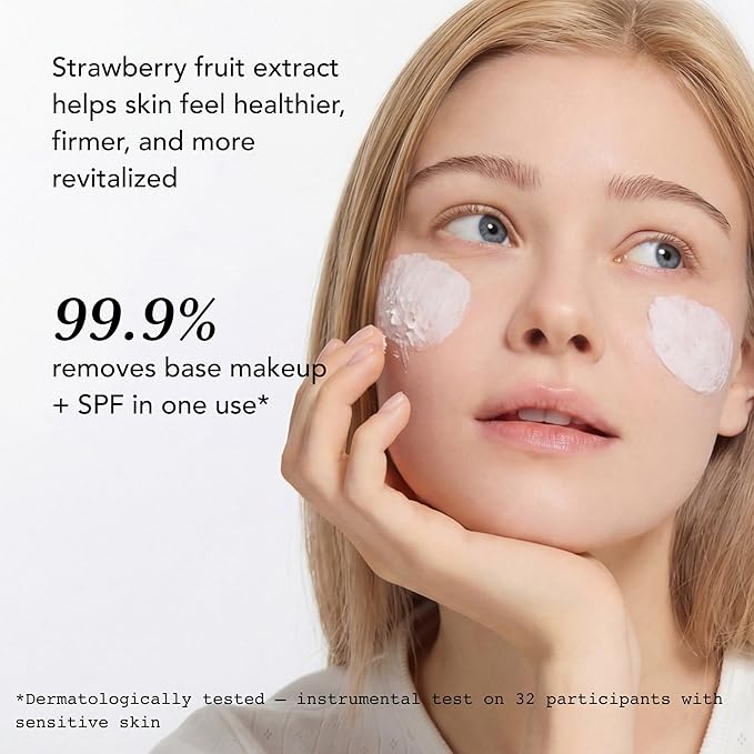 Whipped Korean Skincare Face Wash, Doubles as a Face Mask, Strawberry Vanilla, Hydrating Vegan Facial Cleanser for Dry Skin with Niacinamide, Hyaluronic Acid, Ceramide, Cleanser for Sensitive Skin