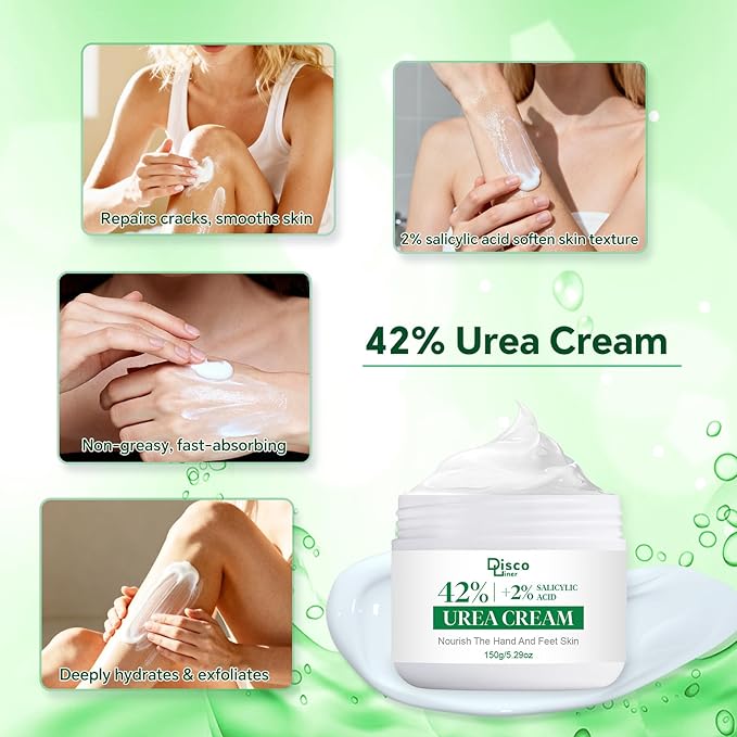 Professional 42% Urea Cream for Feet, Intense Moisturizer for Extremely Dry, Cracked Heels & Rough Skin, Callus Remover, Foot Softener Treatment, Safe Cracked Heel Repair