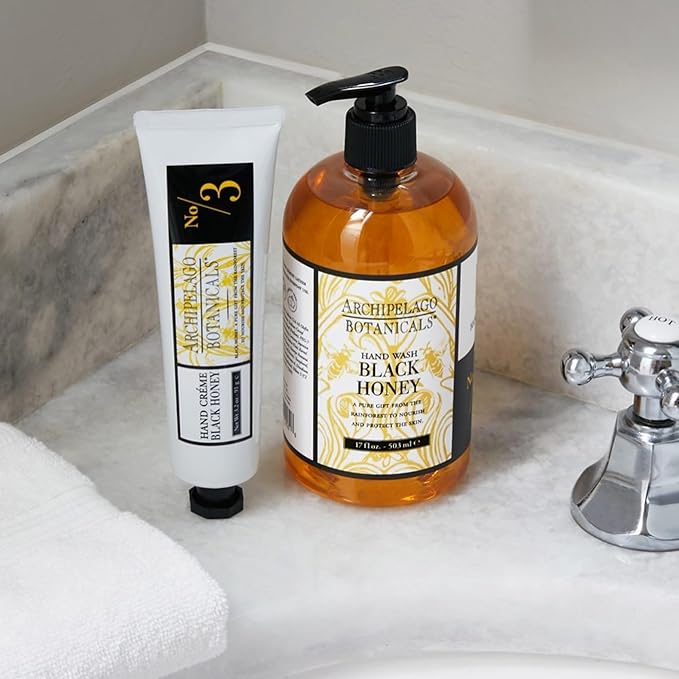 Archipelago Botanicals Black Honey Hand Crème, Rich and Lightly Scented Hand Lotion for Dry Skin, Cuticles and Rough Spots, Premium Plant Extracts (3.2 oz)