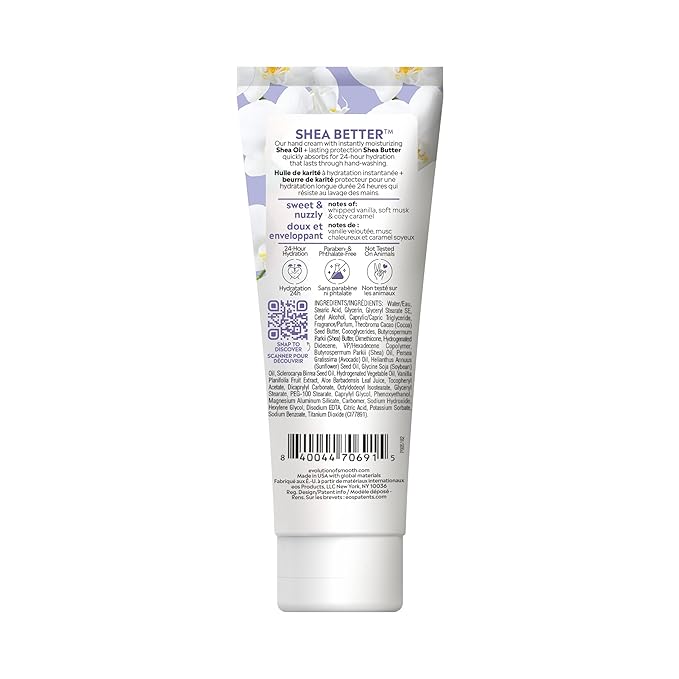 eos Shea Better Hand Cream - Vanilla Cashmere Hand Lotion | Instant Hydration + Lasting Protection | 2.5 oz (Pack of 2)